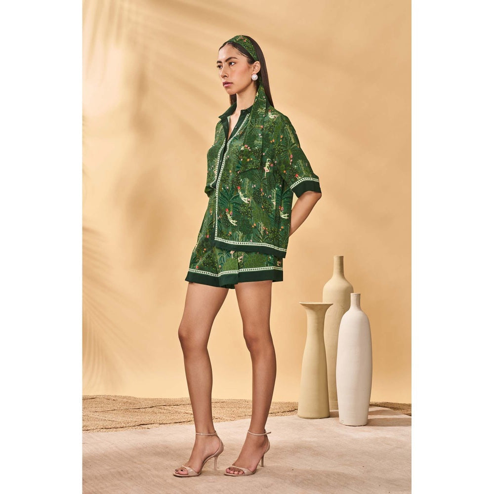 Masaba Green Tutus Tapestries Shorts