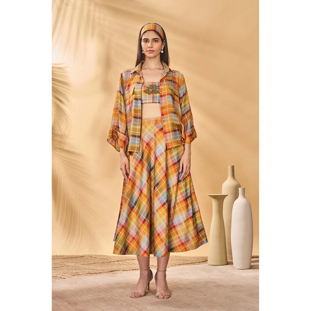 Masaba Multicolour Sundowner Checkered Skirt