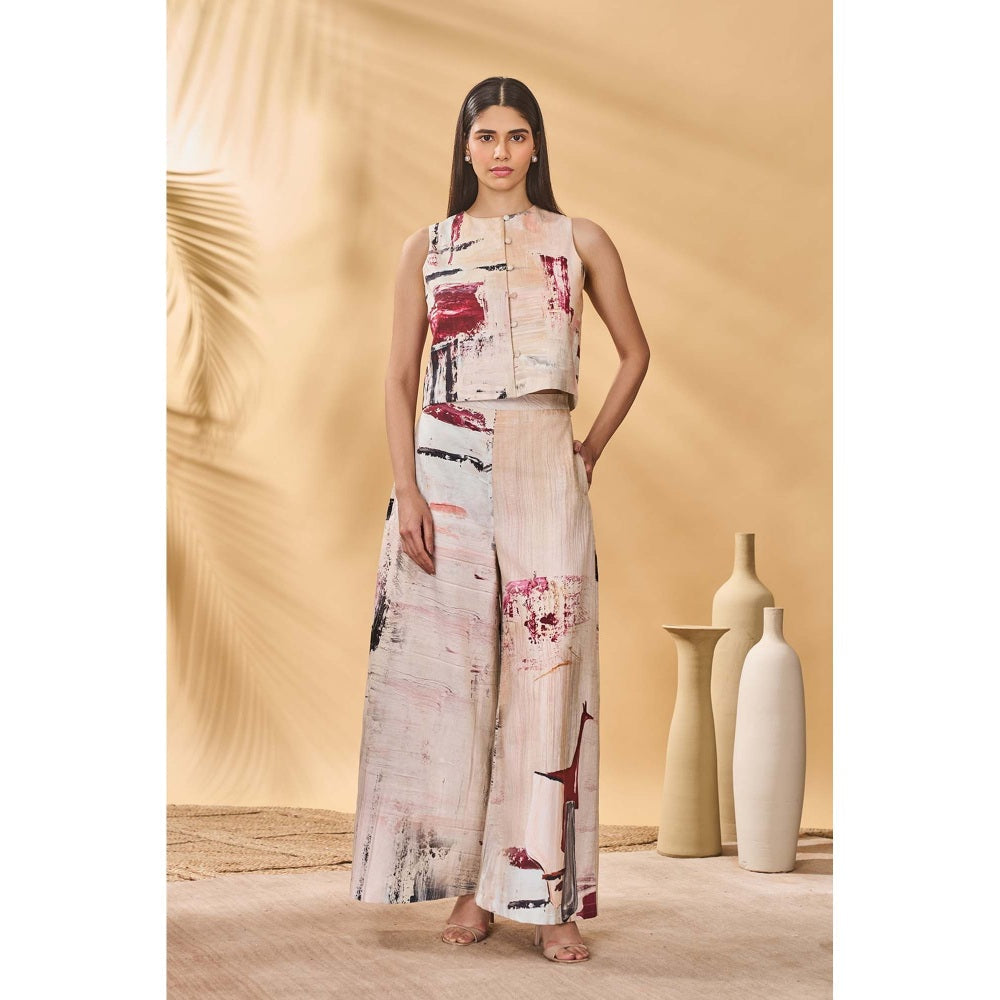 Masaba Beige Chaotic Harmony Waistcoat