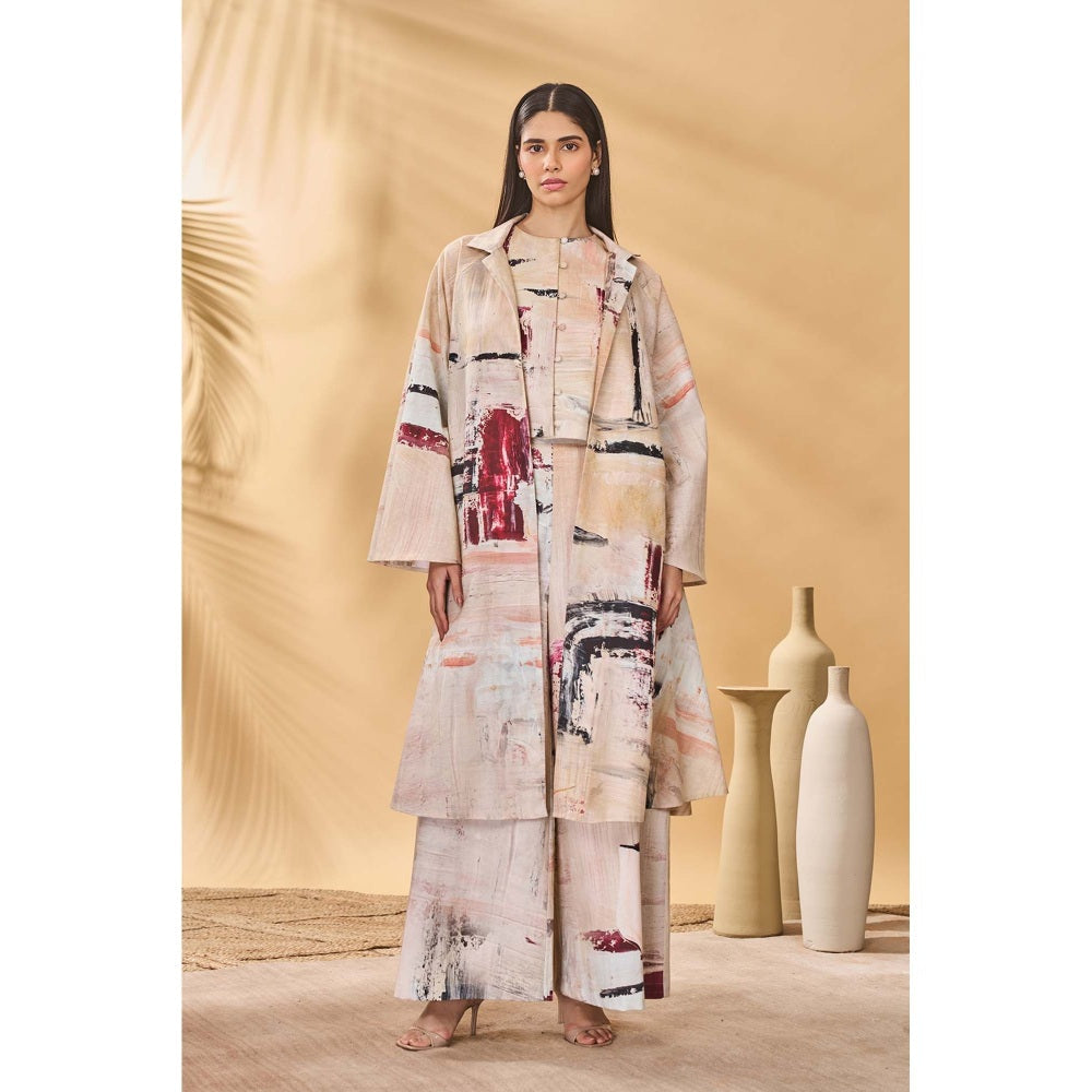 Masaba Beige Chaotic Harmony Overlay Jacket