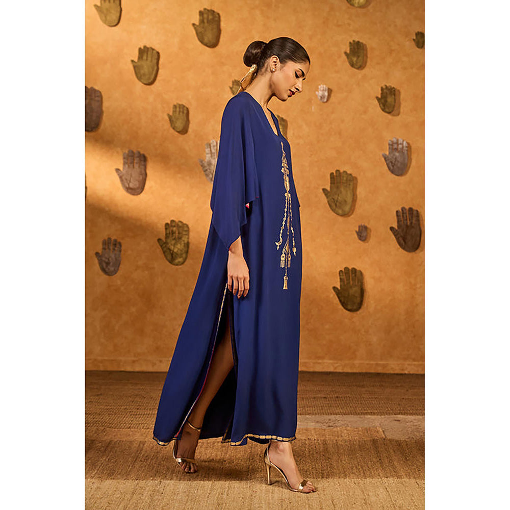 Masaba Sapphire Blue Tribal Whisper Kaftan