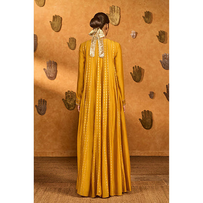 Masaba Ochre Snow Light Anarkali with Dupatta
