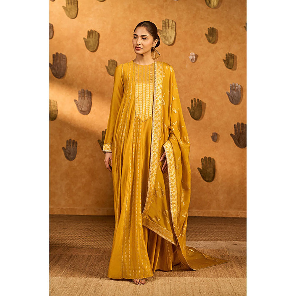 Masaba Ochre Snow Light Anarkali with Dupatta