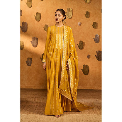 Masaba Ochre Snow Light Anarkali with Dupatta