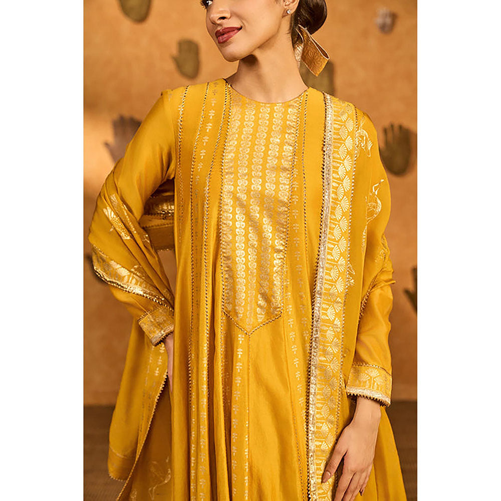 Masaba Ochre Snow Light Anarkali with Dupatta
