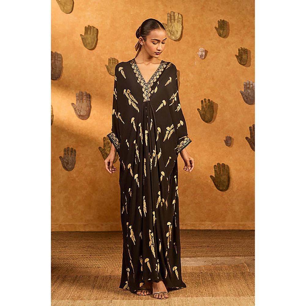 Masaba Black Cherry Vine Kaftan
