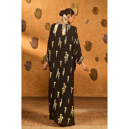 Masaba Black Cherry Vine Kaftan