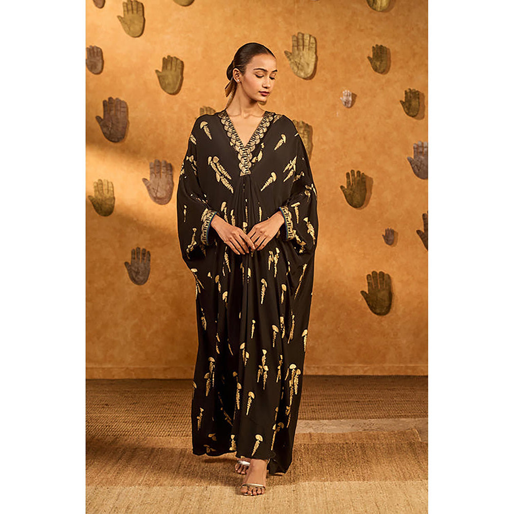 Masaba Black Cherry Vine Kaftan