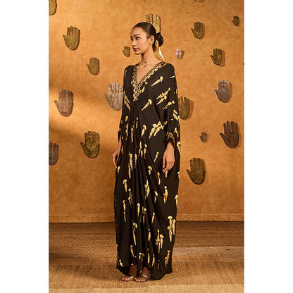 Masaba Black Cherry Vine Kaftan