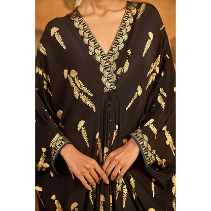 Masaba Black Cherry Vine Kaftan