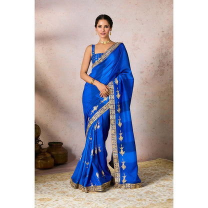 Masaba Blue Mystic Saree with Unstitched Blouse