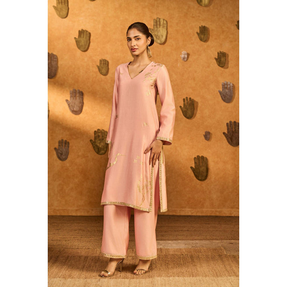 Masaba Baby Pink Crane Dawn Kurta with Pant