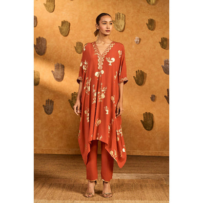 Masaba Rust Moon Garden Kurta with Pant