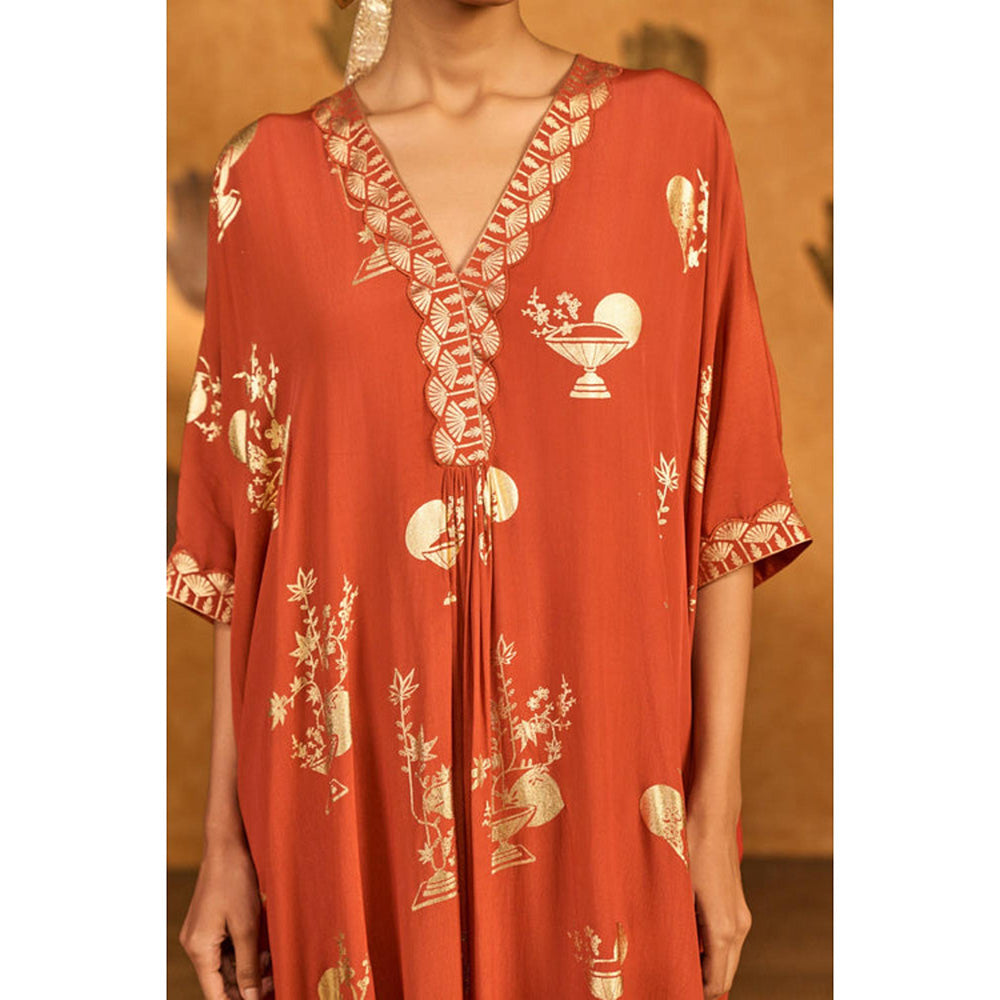 Masaba Rust Moon Garden Kurta with Pant