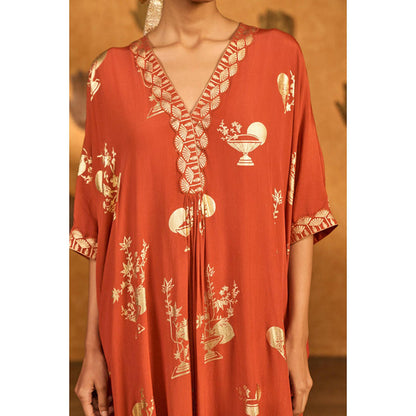 Masaba Rust Moon Garden Kurta with Pant