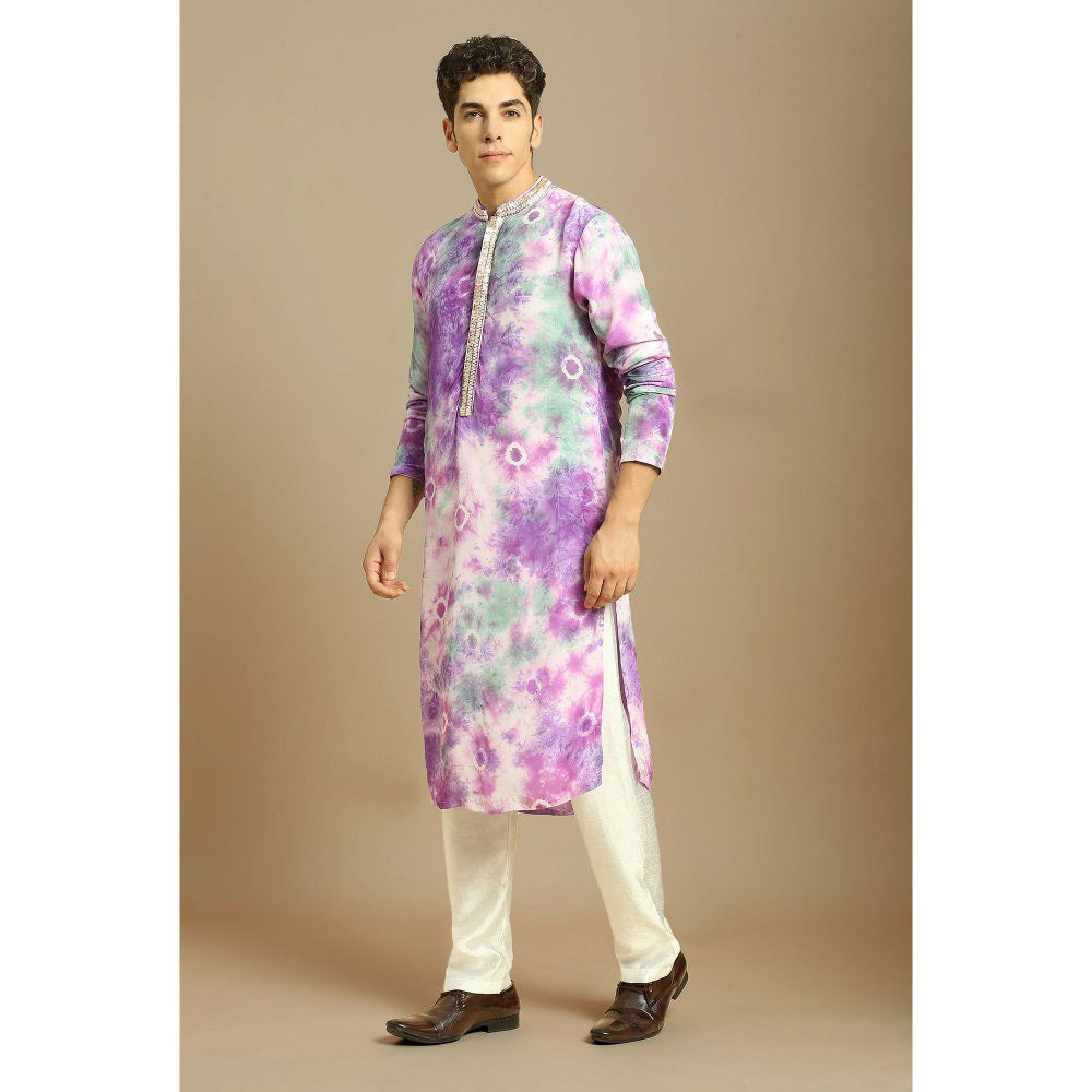 Masumi Mewawalla Purple Embroidered Kurta with Pant (Set of 2)
