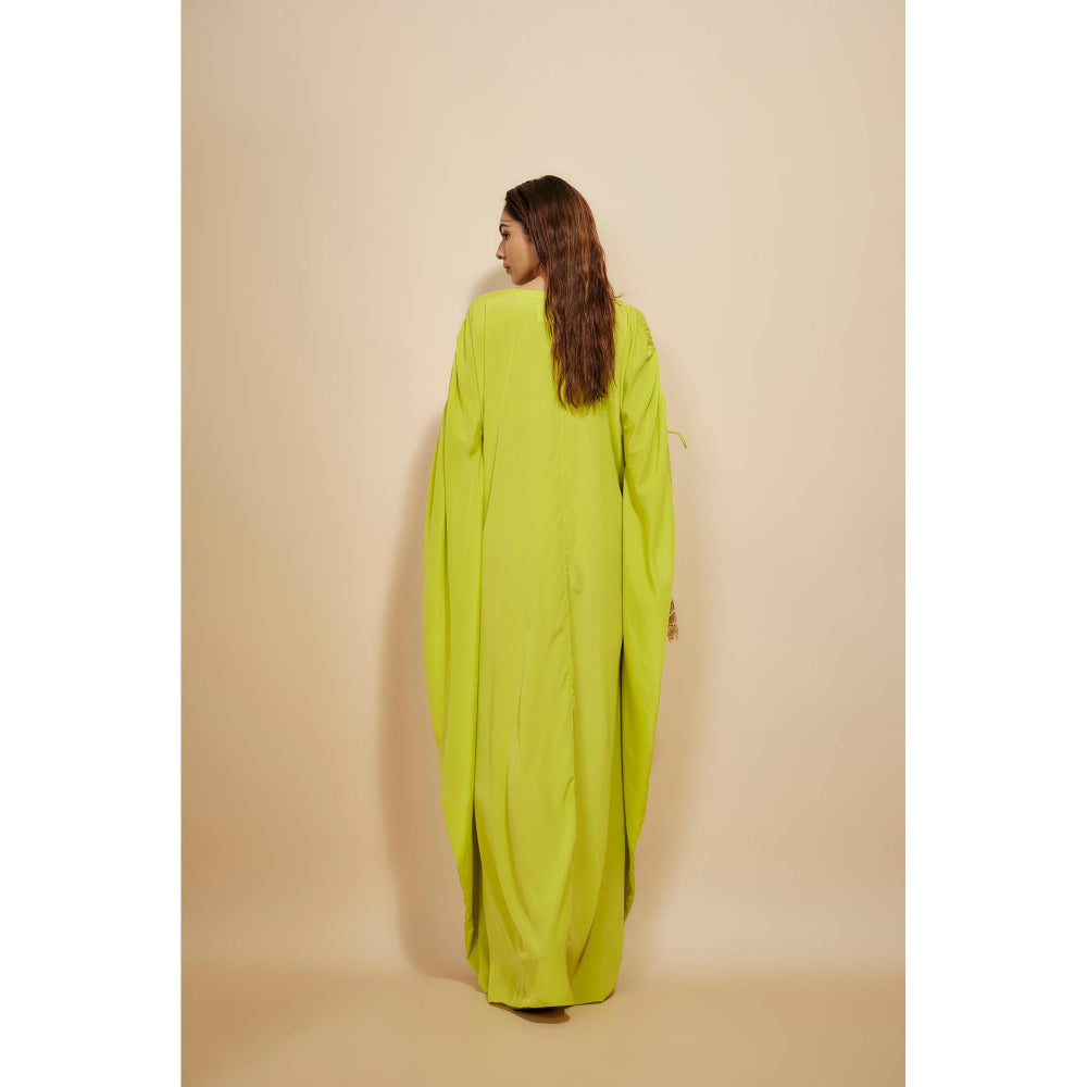 Masumi Mewawalla Neon Green Kaftan Dress