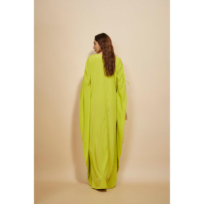 Masumi Mewawalla Neon Green Kaftan Dress