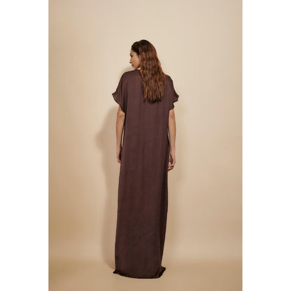 Masumi Mewawalla Brown Kaftan Dress