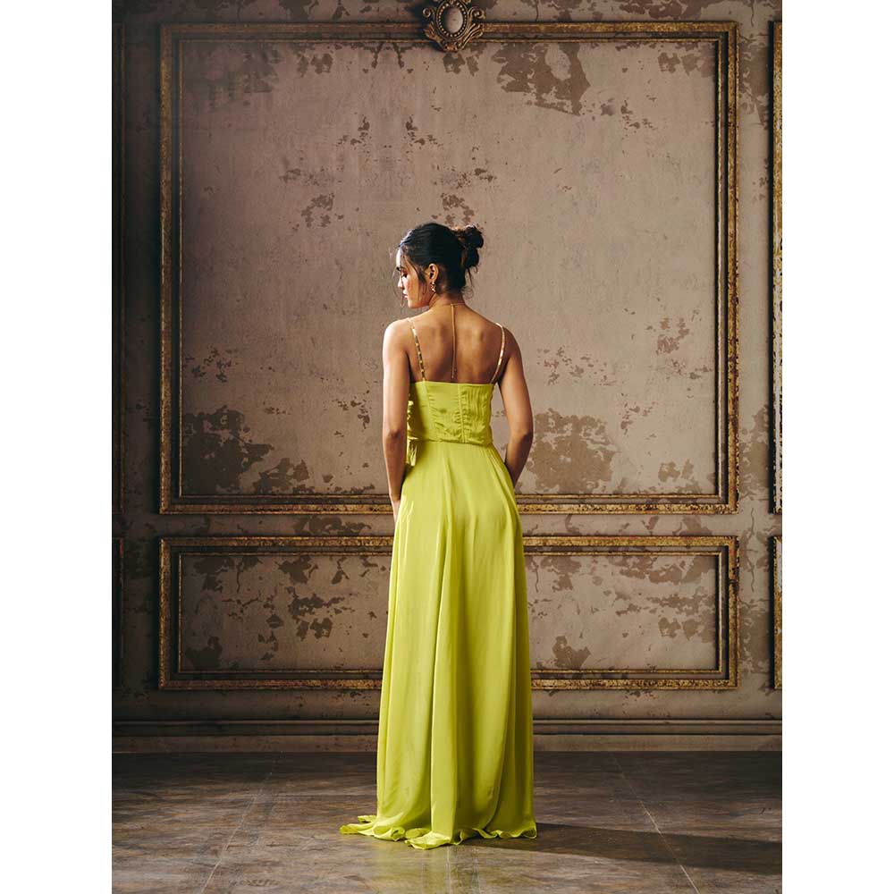 Masumi Mewawalla Green Corset Gown