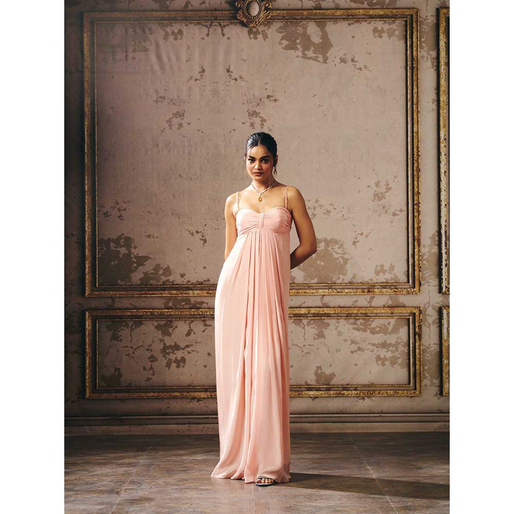 Masumi Mewawalla Peach Roached Gown