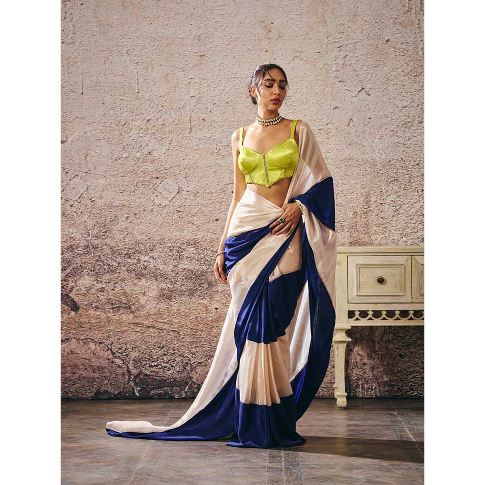 Masumi Mewawalla Multi-Colour Colour Block Saree with Stitched Blouse