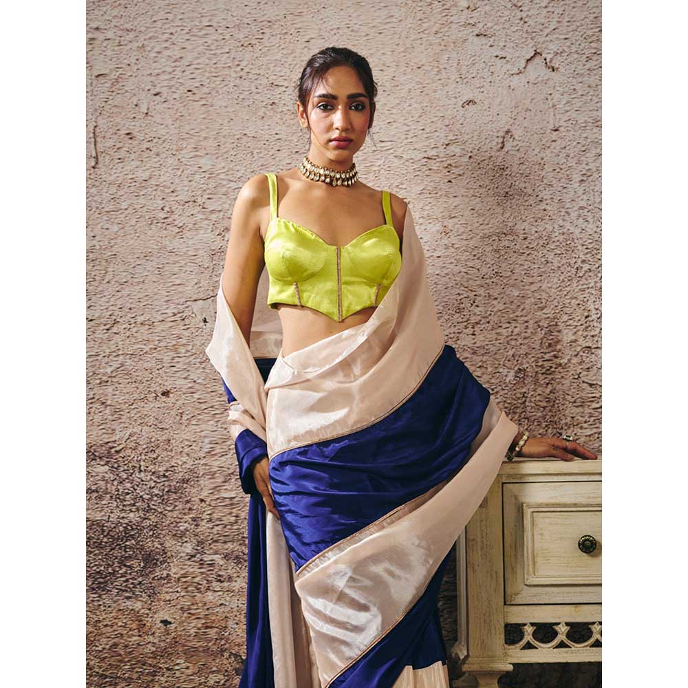 Masumi Mewawalla Multi-Colour Colour Block Saree with Stitched Blouse