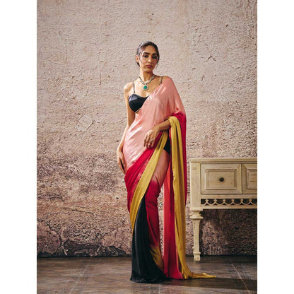 Masumi Mewawalla Multi-Colour Ombre Saree with Stitched Blouse