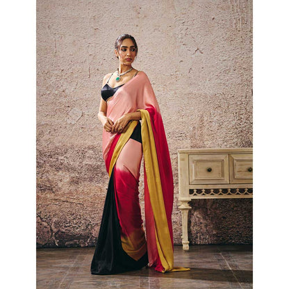 Masumi Mewawalla Multi-Colour Ombre Saree with Stitched Blouse
