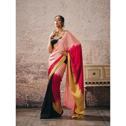 Masumi Mewawalla Multi-Colour Ombre Saree with Stitched Blouse