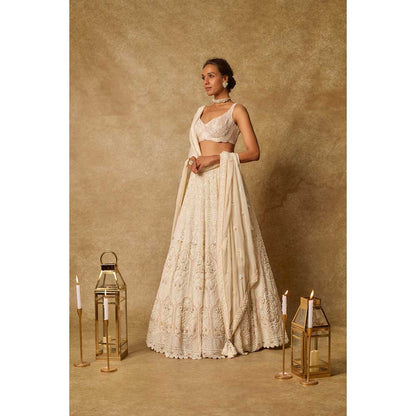 Masumi Mewawalla Butter Embroidered Lehenga with Stitched Blouse and Dupatta (Set of 3)
