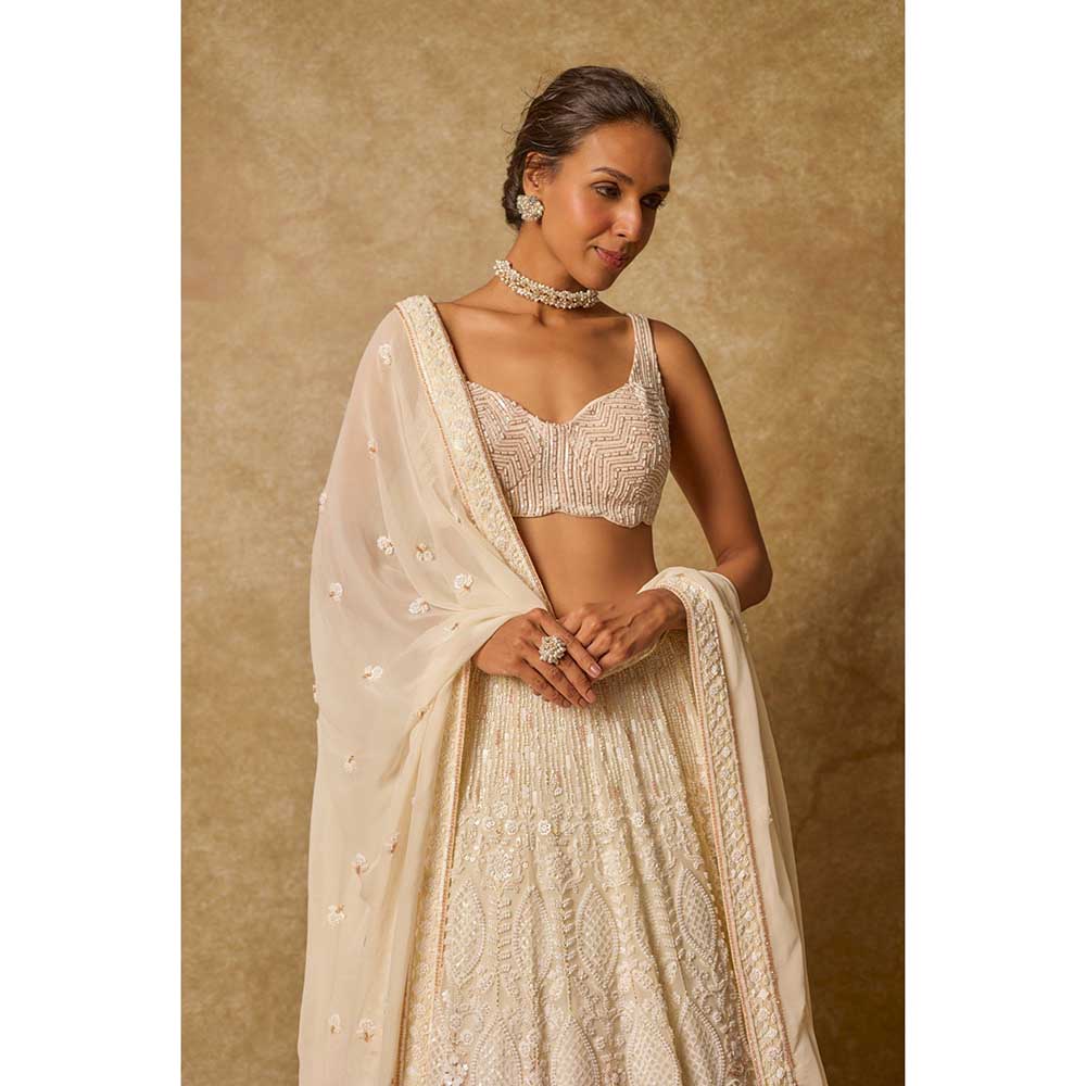 Masumi Mewawalla Butter Embroidered Lehenga with Stitched Blouse and Dupatta (Set of 3)