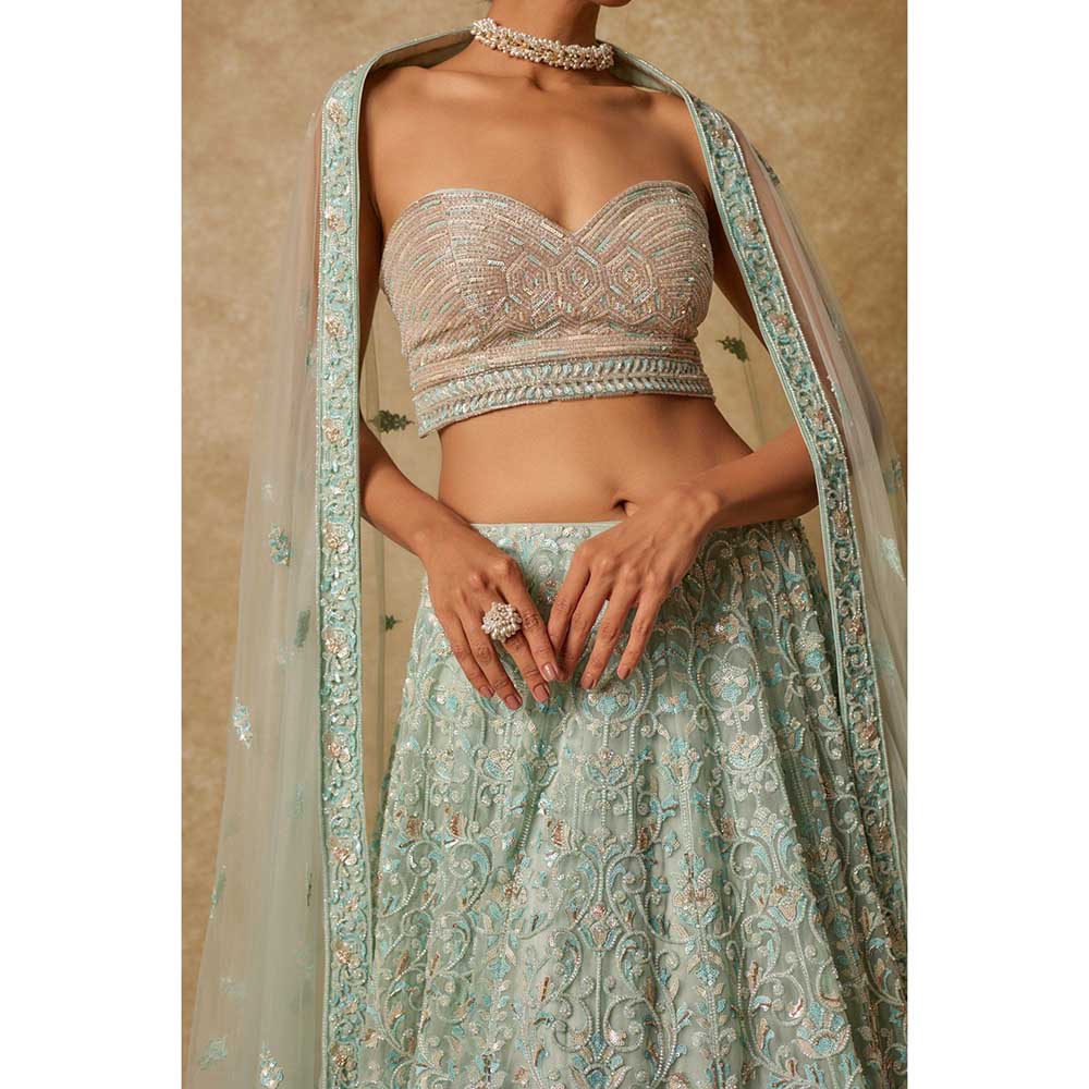 Masumi Mewawalla Embroidered Lehenga with Stitched Blouse and Dupatta (Set of 3)