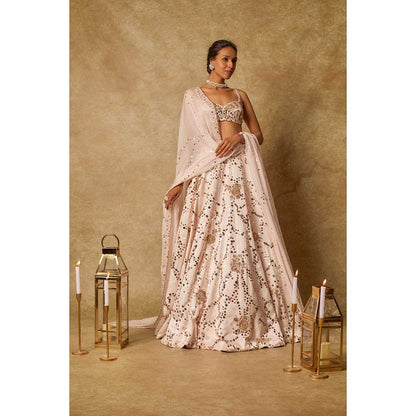 Masumi Mewawalla Sequin Embroidered Lehenga with Stitched Blouse and Dupatta (Set of 3)