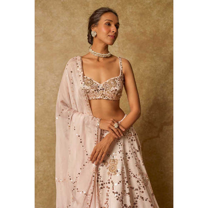Masumi Mewawalla Sequin Embroidered Lehenga with Stitched Blouse and Dupatta (Set of 3)