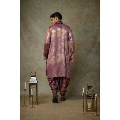 Masumi Mewawalla Wine Solid Kurta with Dhoti and Dupatta (Set of 3)