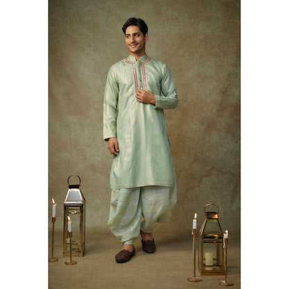 Masumi Mewawalla Sage Green Embroidered Kurta (Set of 2)