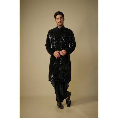 Masumi Mewawalla Black Sequence Kurta (Set of 2)