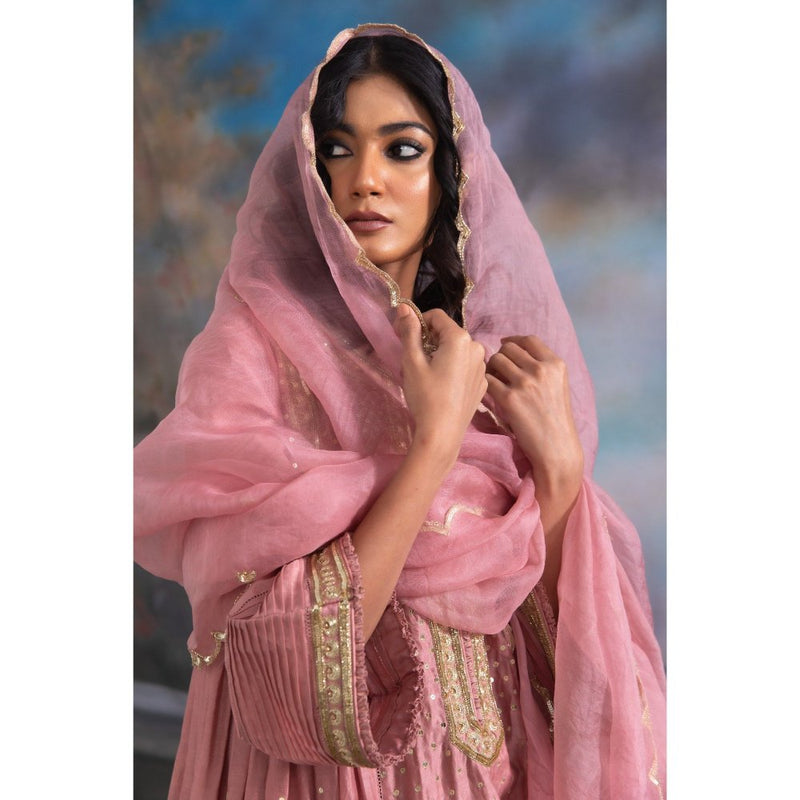 MEESA Gulkand Pink Palazzo (Set of 3)