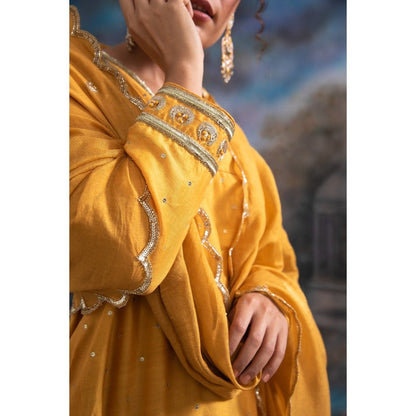 MEESA Asfar Mustard Kurta (Set of 3)