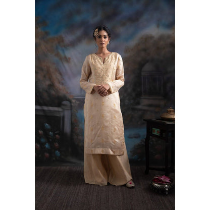 MEESA Safiyah Beige Palazzo (Set of 3)
