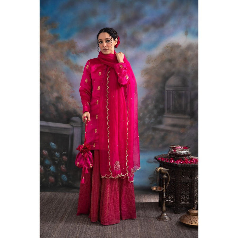 MEESA Gulabo Pink Sharara (Set of 3)