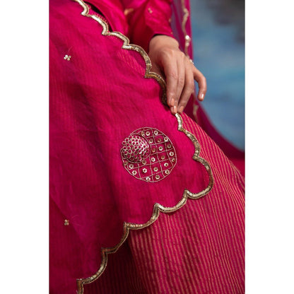 MEESA Gulabo Pink Sharara (Set of 3)