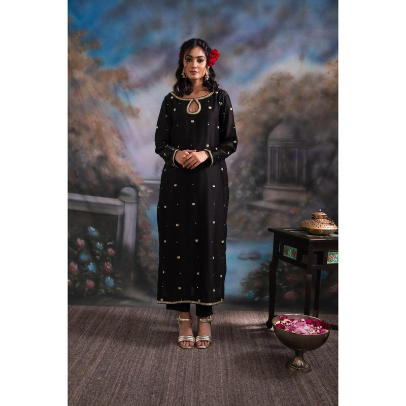 MEESA Siah Black Kurta (Set of 3)