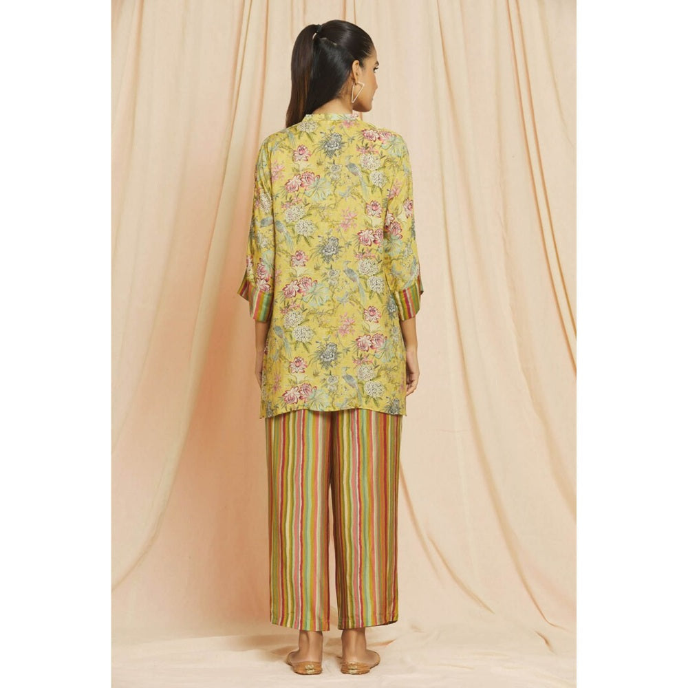 Meghna Panchmatia Yellow Bird Print Co-Ord (Set of 4)