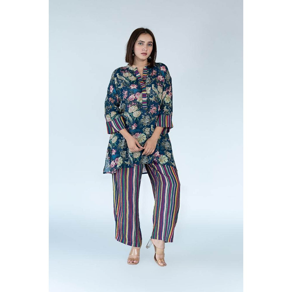 Meghna Panchmatia Multi-Color Bird Print Co-Ord (Set of 5)