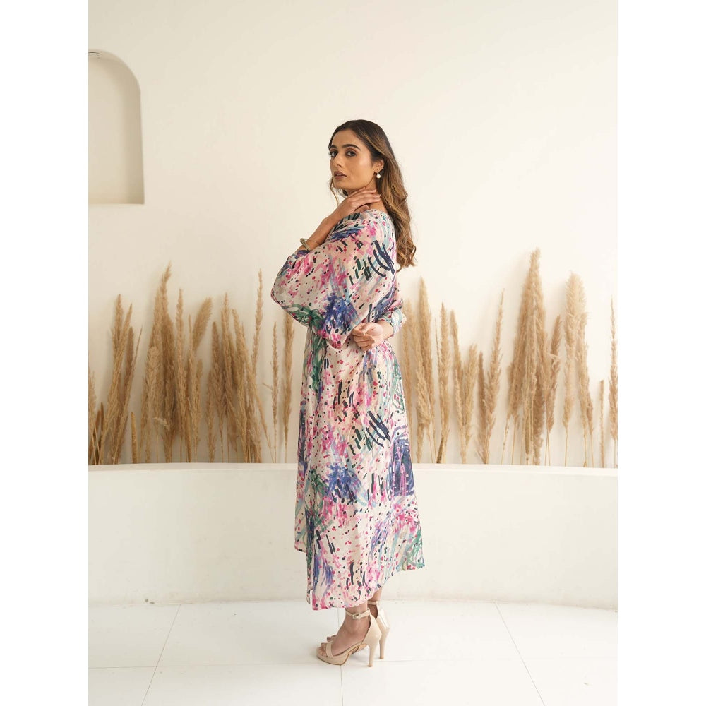 Meghna Panchmatia Ivory Abstract Antifit Midi Dress