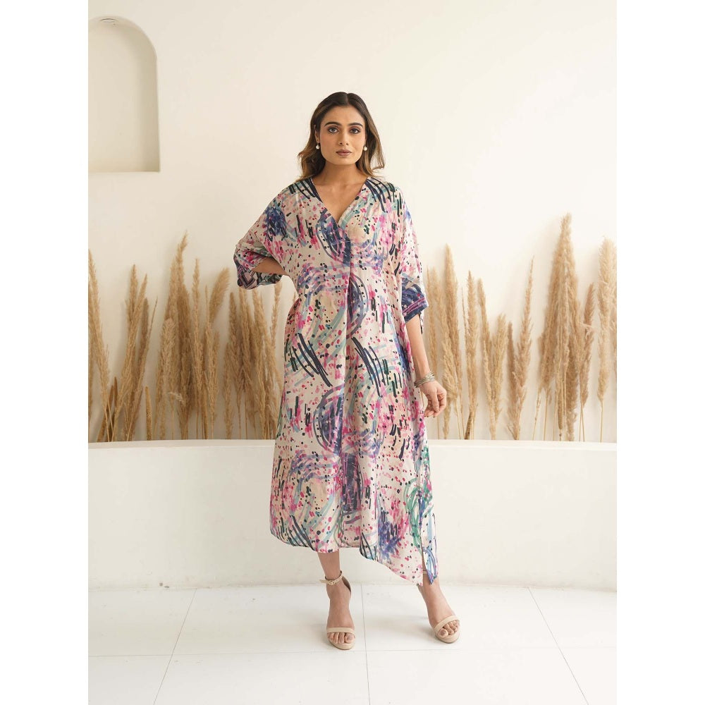 Meghna Panchmatia Ivory Abstract Antifit Midi Dress