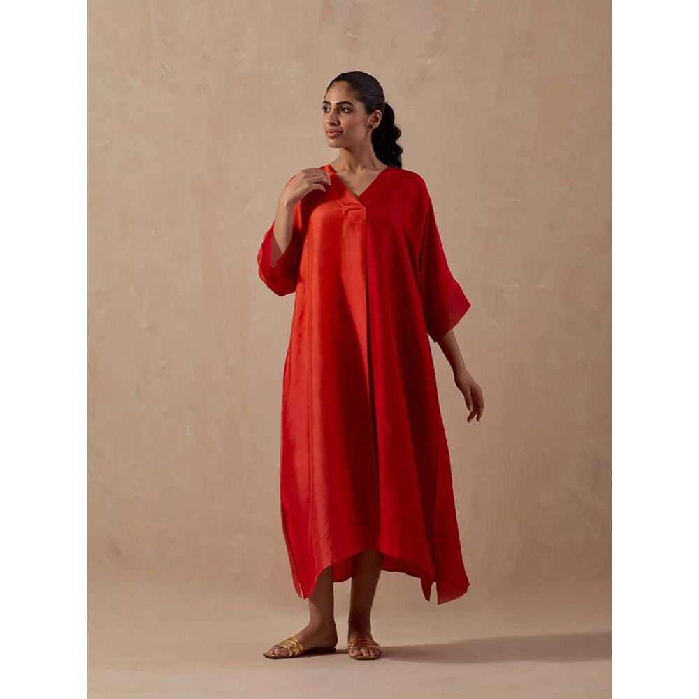 Meghna Panchmatia Red Ombre Midi Dress