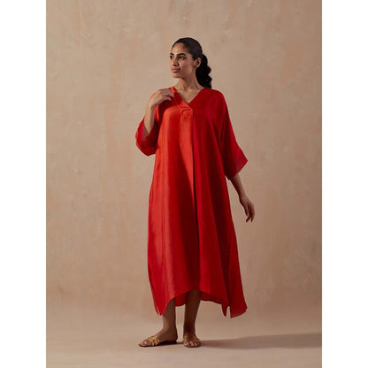 Meghna Panchmatia Red Ombre Midi Dress